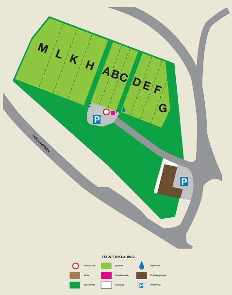 Melum nye kirkegård. Illustrasjon.